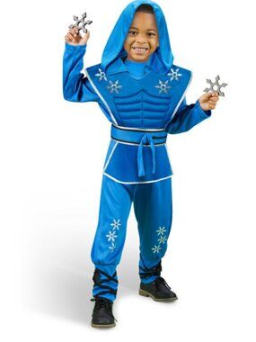 NWT WHAT A CHARACTER Boys Kids 4pc Throwing Star Ninja Costume Set